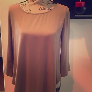 Naked Zebra Taupe 3/4 sleeve women’s blouse.